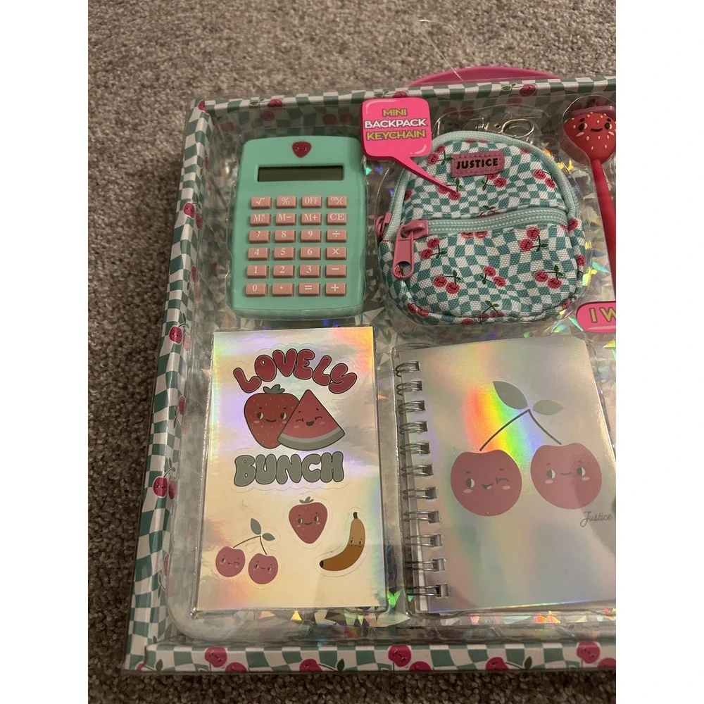 Justice Activity Set Girls OS Teal Pink New 12pc Mini Backpack Stationery Kit